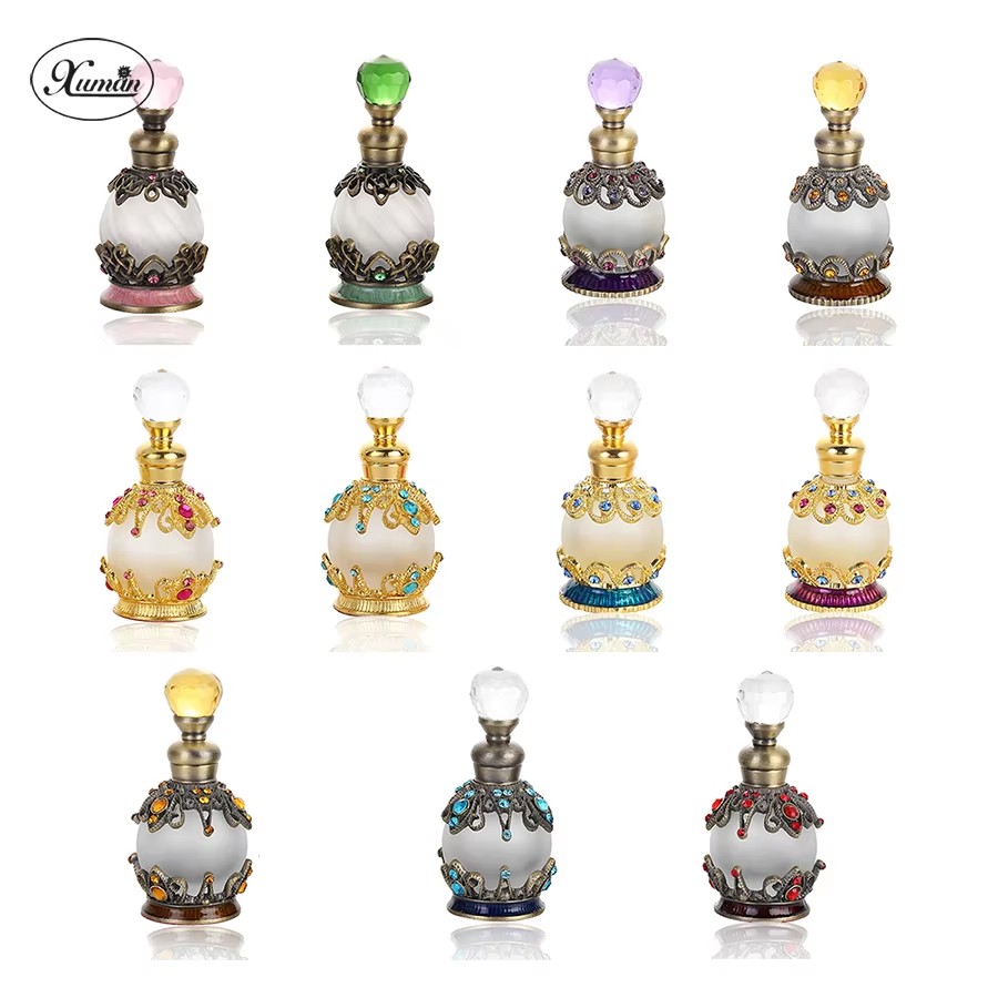 Perfume Fragrance Attar - Bottiglia di profumo riutilizzabile in metallo